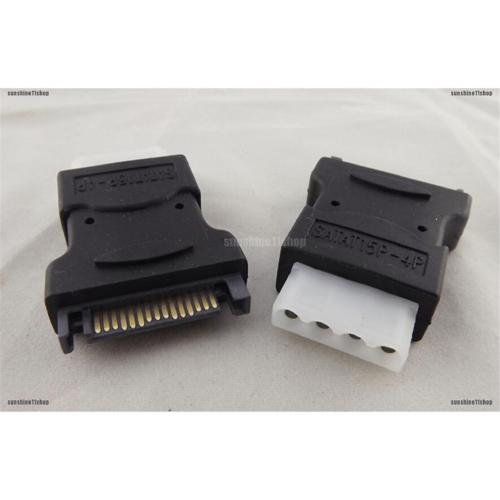 SSH 4 Pin PC IDE Female to 15 Pin SATA Male Power Adapter Convertor ...