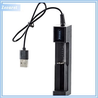 Zevaret อะแดปเตอร์ชาร์จแบตเตอรี่ลิเธียม Usb 18650 ขนาดเล็ก พร้อมไฟแสดงสถานะ