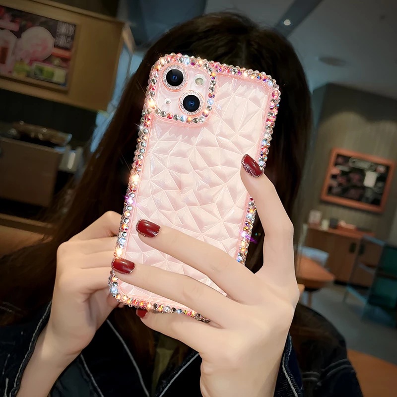 หรูหราGlitter Blingเพชรโปร่งใสเคสโทรศัพท์สําหรับiPhone 13 12 Pro Max 11 X XS XR 7 8 Plus SE 3 ฝาครอบซิลิโคนใส - รูปที่ 2