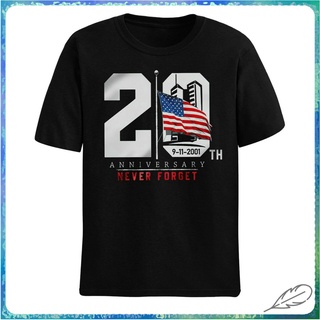 ขายดี เสื้อยืด ผ้าฝ้าย พิมพ์ลายธงชาติบูติก ครบรอบ 20 ปี Never Forget 9-11 POI32SDF24654 สําหรับผู้ชาย