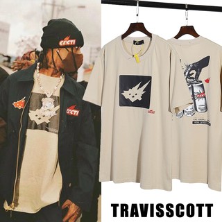 สินค้าพร้อมส่ง สินค้าใหม่ Travis Scott X 🧊🧃CACTI ICE TEA 🧃🧊 แขนสั้น คู่รัก streetwear แฟชั่น เสื้อยืด เสื้อยืดฤดูร้อน [M-XXL]