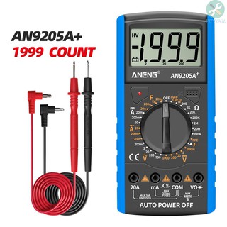 Aneng Dt9205A + มัลติมิเตอร์ดิจิตอล 3 1 / 2 Lcd Display 1999 Count สําหรับทดสอบประจุกระแสไฟ