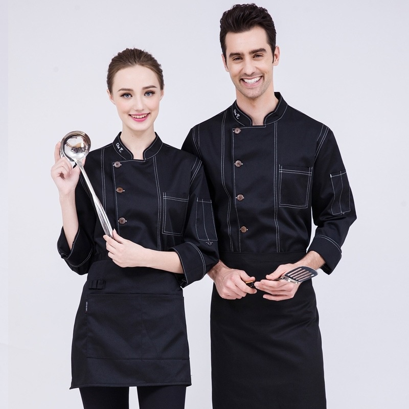 Jinrui Professional Customized Clothing Chef Long Sleeved Autumn Winter Hotel Uniform Cake Room 0860