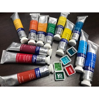 สีน้ำ Winsor &amp; Newton Cotman แบ่งขาย บีบแบ่งใส่ Half pan มีให้เลือกครบ 40 สี สีน้ำแบ่งใส่แพน