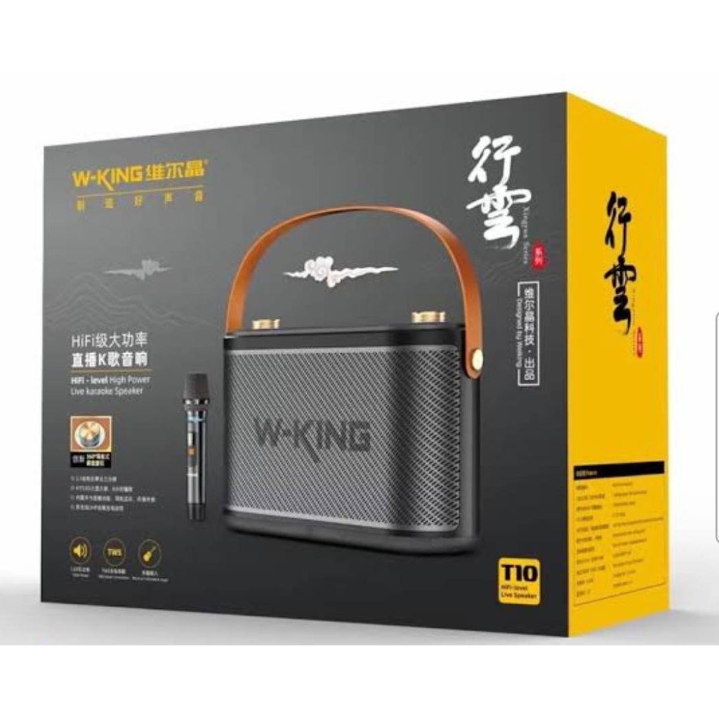 ลำโพง w-king รุ่น t10 กำลังเสียง 120 วัตต์พร้อมไมค์ไร้สาย 2 ตัว 📣รุ่นใหม่ล่าสุด 📣