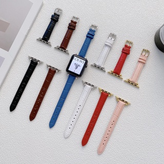 สายนาฬิกาข้อมือ สายหนังจระเข้ สําหรับ apple watch series 8 SE 7 6 5 4 3 2 1 Correa iwatch 38 40 41 42 45 มม.