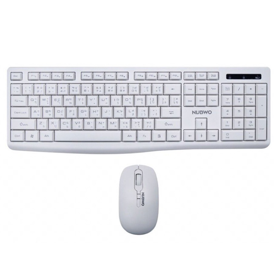 KEYBOARD & MOUSE (คีย์บอร์ดและเมาส์ไร้สาย) NUBWO VIRGO WIRELESS NKM-625 (WHITE)