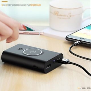 แบตสำรองและเป็นชาร์จไร้สายได้ในตัว ของแท้ คุณภาพสูง USAms-CD31 Wireless Charging Pad+Power bank-Wish Series