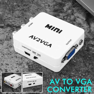 ( Oticle ) Mini Hd Av 2vga กล่องแปลงวิดีโอ Av Rca Cvbs To Vga Hdtvอะแดปเตอร์