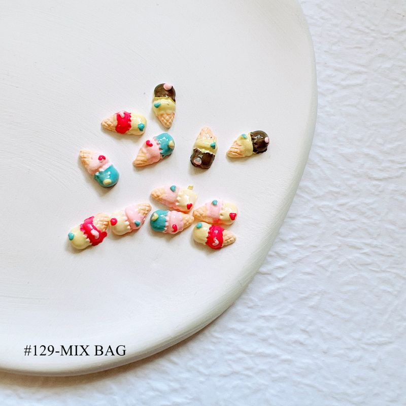 เรซิ่นไอศครีม ตกแต่งเล็บ ไอศครีมโคนจิ๋ว(แพคล่ะ 20 ชิ้น) ราคา ถูกที่สุด ดีลบีเคเค แกลเลอรีภาพที่ 2