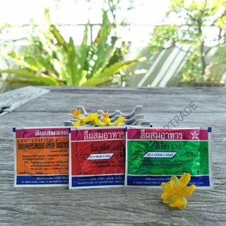 สีผสมอาหาร ตราดาว แบบซอง ผงละลายน้ำ *พร้อมส่ง* ปลีก-ส่ง ครบทุกสี แดง เหลือง เขียว ชมพู ม่วง ฟ้า น้ำตาล ดำ และอื่นๆ