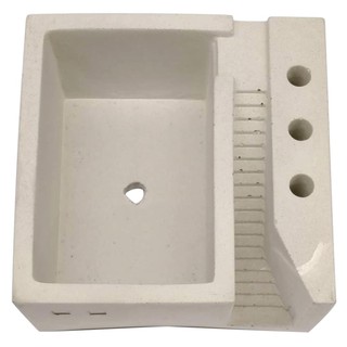 กระถางปูนสี่เหลี่ยมบันไดตรง บ้านปูนปั้น BPP-35 สีธรรมชาติ CEMENT ARCHITECTURAL CUBE PLANTER BPP-35 NATURAL