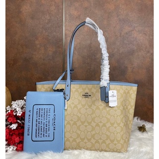 กระเป๋า งานแท้ OUTLET COACH REVERSIBLE CITY TOTE IN SIGNATURE CANVAS (COACH F36658)