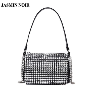 Jasmin Noir กระเป๋าถือสะพายไหล่แฟชั่นสําหรับสตรีขนาดเล็กมีสายโซ่คล้อง