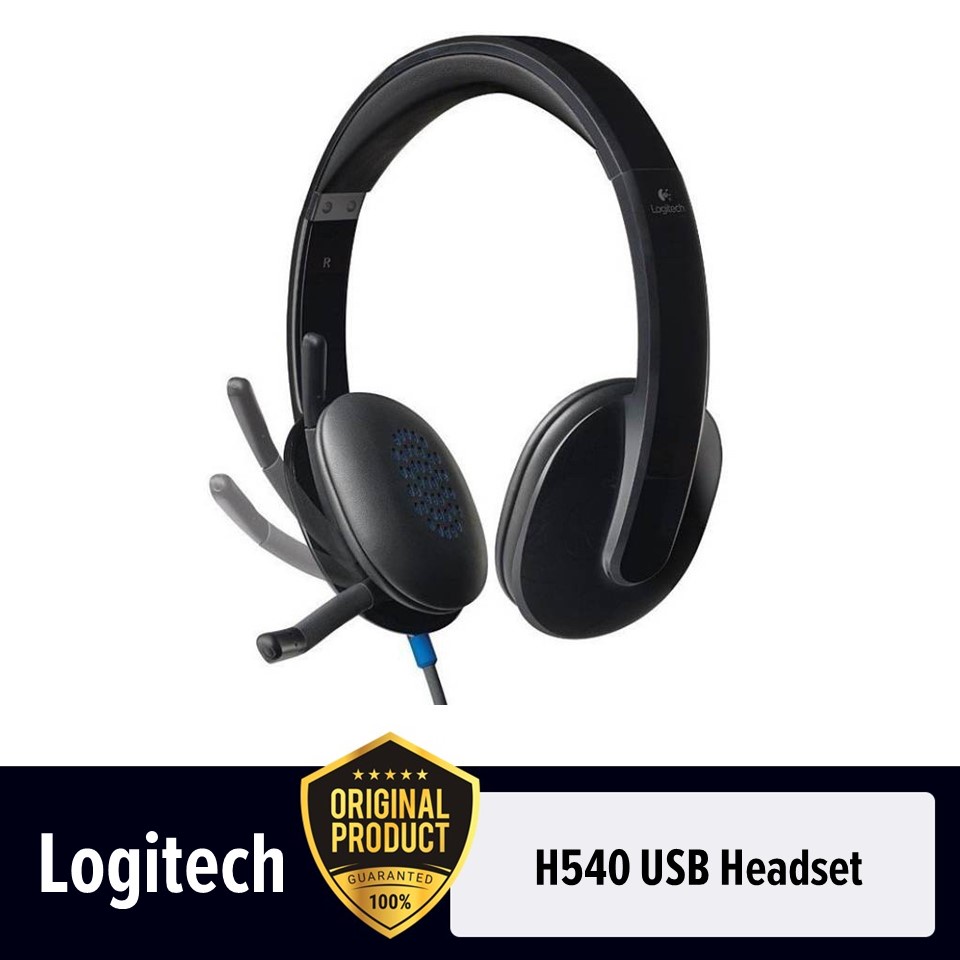 Logitech USB Headset H540 - Black หูฟัง พร้อมตัวปรับแต่งเสียงภายในและไมโครโฟนตัดเสียงรบกวน