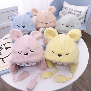 หมวก​เด็ก​ไหมพรม เด็กแรกเกิด  นุ่มสบาย อ่อนโยนต่อผิวทารก🚚 [พร้อมส่ง]