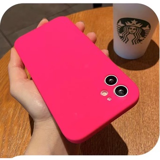 เคสโทรศัพท์มือถือ ซิลิโคนนุ่ม สีพื้น แฟชั่น สําหรับ i- phone13 13 Mini 12 11 Pro Max Xs XR Xs 7 8plus