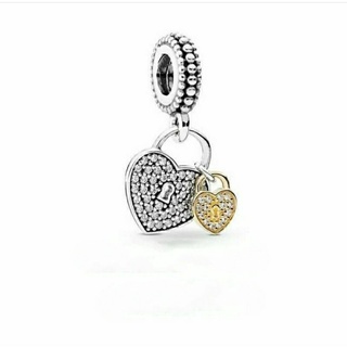 Pandora silver dangle**ติ้งหัวใจกุญแจ 14k