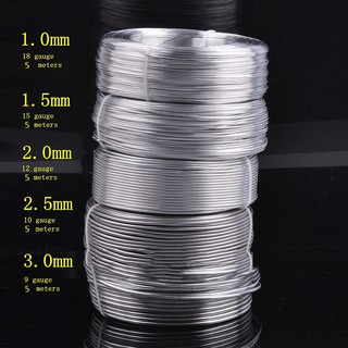 1/1.5/2/2.5/3mm Aluminium Jewellery Craft Wire 5m  DIY Jewelry Making Silver