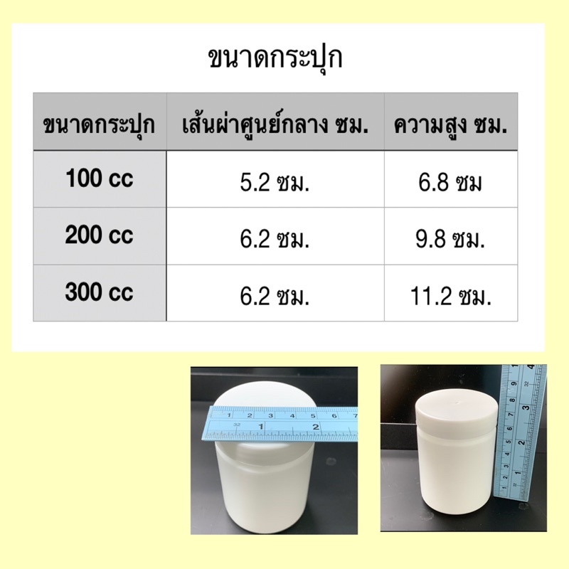 (แพ็คละ 10 ใบ) กระปุกพลาสติก ฝาเกลียว สีขาว 100 ml , 200 ml , 300 ml กระปุกยา