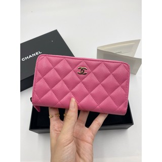 Newwww chanel zippy medium wallet pink caviar HL29 light gold