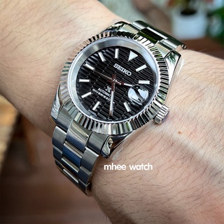 SEIKO Mod Datejust Wave Black Dial 39mm Oyster Strap