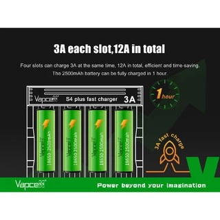 ที่ชาร์จถ่าน 2026 V3.0 Vapcell S4 Plus ที่ชาร์จถ่านเอนกประสงค์ Li-ion / Ni-Cd / Ni-MH ชาร์จไว ฟังค์ชั่นครบ