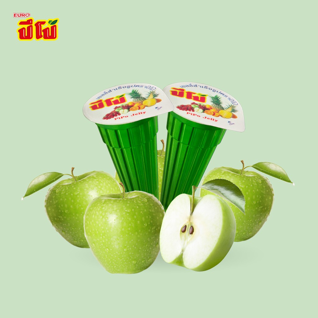 ✈Euro ปีโป้เขียว รสแอปเปิ้ล 70 ถ้วย