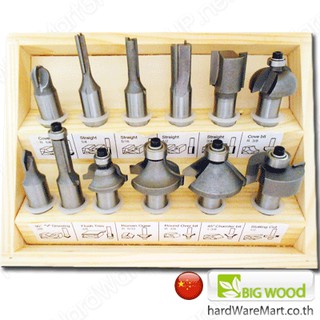 ดอกเร้าเตอร์ แกน 1/2" 12 ชิ้น BigWood 419652 router bits set