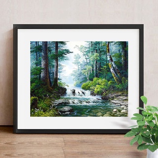 5D Diy Diamond Embroidery Full Drill Diamond Painting Waterfall Forest