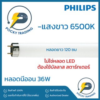 (แพคละ 5 หลอด) PHILIPS หลอดนีออน T8 36W ยาว 120 cm แสงขาว