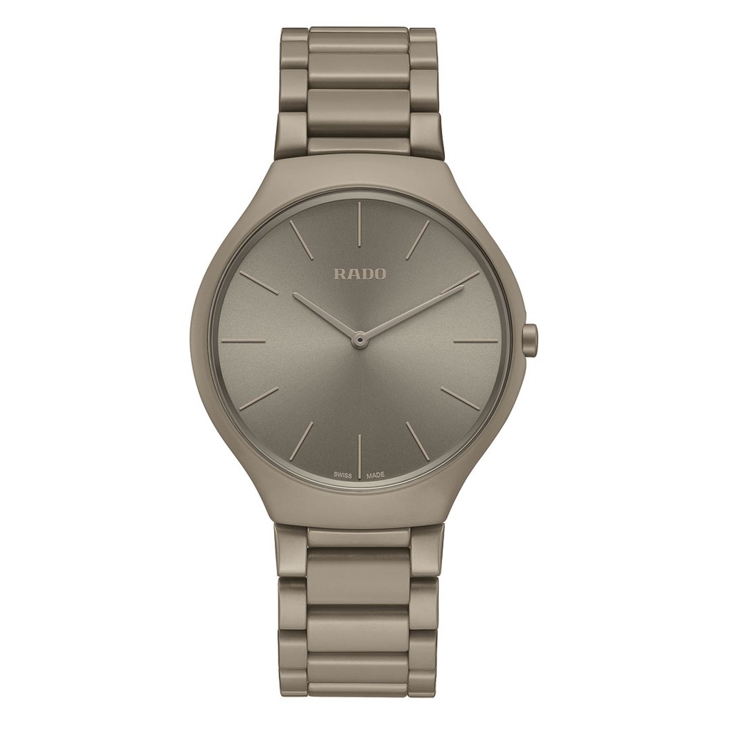 RADO True Thinline Le Corbusier Limited Edition นาฬิกาข้อมือ สีน้ำตาลเทาอ่อน รุ่น R27098682