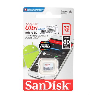 Micro SD 32GB Class10 SanDisk ULTRA (80 MB/s.) SDSQUNS-032G-GN3MN