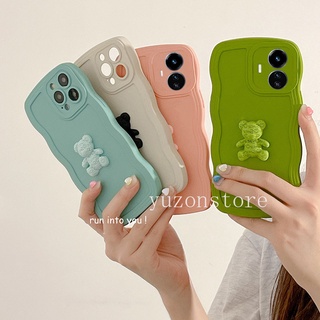 เคสโทรศัพท VIVO Y02s Y77 Y30 Y55 T1 X80 Pro V23e V23 5G Cute Bear Wave Shape Casing เคส Soft Silicone Macaron Color Phone Case Protective Phone Back Cover