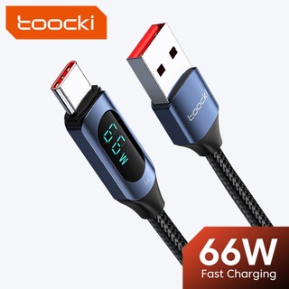 Toocki สายชาร์จ Type-C 66W 1/2 ม. 6A หน้าจอดิจิทัล USB C สําหรับ Huawei Samsung