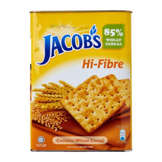 Jacob's Hi Fiber Cream Cracker ขนมปัง ขนมปังจาค็อบส์ จาค็อบส์ ไฟเบอร์ ครีม ขนาด 700 กรัม