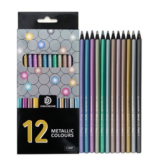 ดินสอไม้ Metallic Colour 12 แท่ง สินค้าเด็กคุณภาพจาก IdeaKidShop