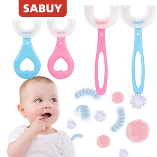 SABUY แปรงสีฟันเด็ก รูปตัวยู สำหรับเด็กอายุ 2-12ปี