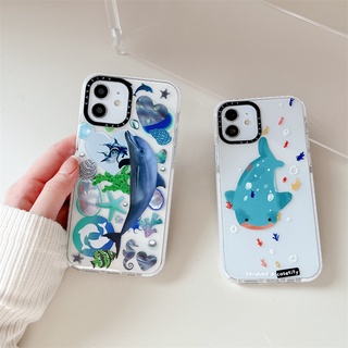 เคสโทรศัพท์มือถือแบบนิ่ม TPU ใส กันกระแทก ลายปลาวาฬน่ารัก สําหรับ iPhone 15 14 Pro Max Casetify 12 13 Pro Max 11 XR Xs Max 15