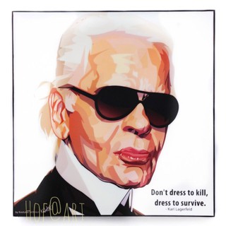 Karl Lagerfeld #1 คาร์ล ลาเกอร์เฟล นักออกแบบ ดีไซเนอร์ CHANEL ชาเนล รูปภาพ​ติดผนัง pop art กรอบรูป คำคม แต่งบ้าน ของขวัญ