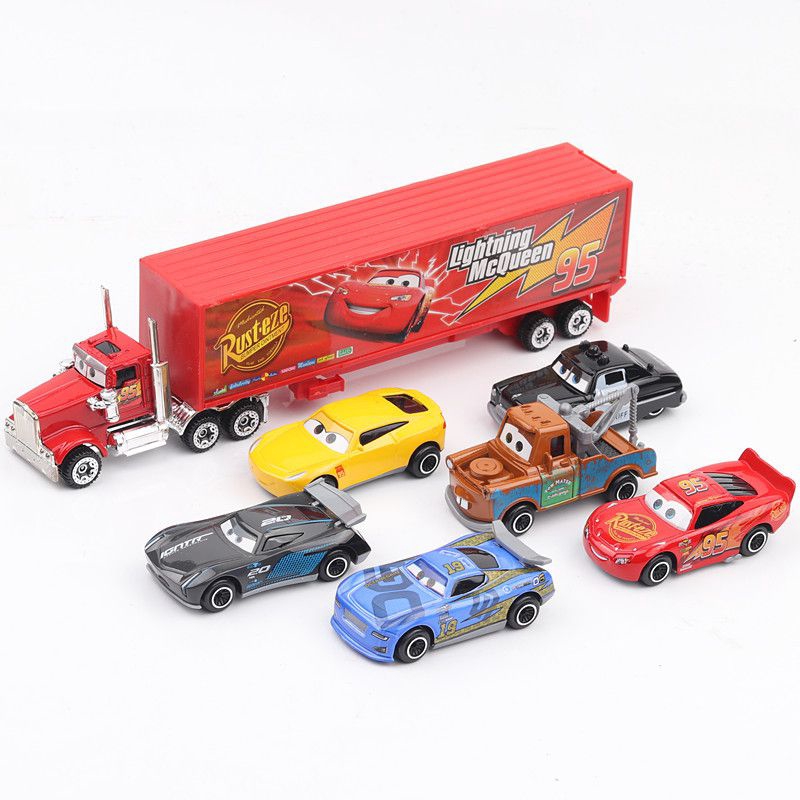 New 7Pcs Cars 2 Mack McQueen Racer CarMack Truck Kids Toy Collection ...