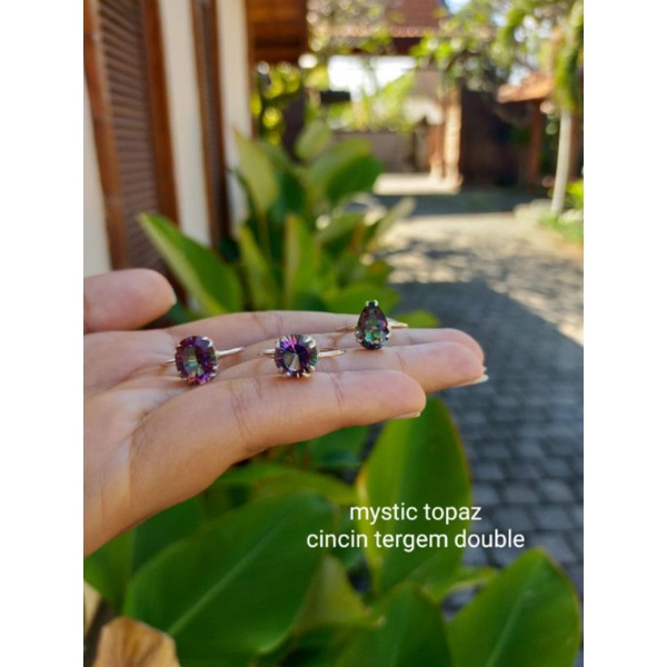 แหวนเงินพลอยคู่ลึกลับ C014