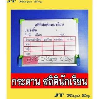 กระดานสถิตินักเรียน  ขนาด 30x40 ซม. กระดาษสถิติ กระดานไวท์บอร์ด  Student statistics board