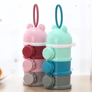 👶COD🍼 กล่องนมผง กล่องนมผงทารกแบบพกพา 3/4 ชั้น ความจุสูง นมผงสามารถเทจากด้านข้าง