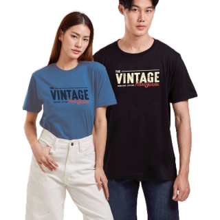 haas เสื้อยืดแขนสั้น unisex ผู้ชาย ผู้หญิง ลายสกรีน The Vintage SBSK2559F (New)