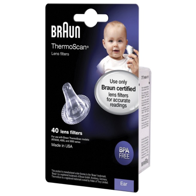 ʕ•́ᴥ•̀ʔ ฝาครอบปรอทวัดไข้ทางหู BRAUN แท้ 100% USA Import ยี่ห้อ Braun Lens Filter