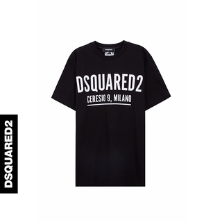 เสื้อยืดแขนสั้น ผ้าฝ้าย พิมพ์ลาย DSQUARED2 D2 Power สไตล์สตรีท แบบเรียบง่าย สําหรับผู้ชาย