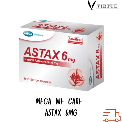 Mega We Care Astax 6 mg 30 แคปซูล Astaxanthin บำรุงผิว ลดริ้วรอย