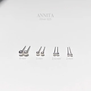 annita.silver - Dot earrings silver 925 /ต่างหูหมุดเงินแท้ ต่างหูเงินแท้925 ต่างหูปักก้าน พร้อมส่ง