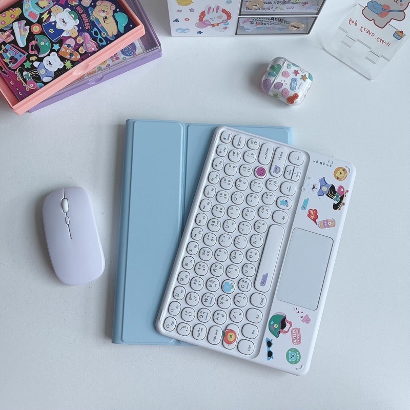 พร้อมส่ง 🇹🇭 เคสไอแพด เคสเก็บคีย์บอร์ด คีย์บอร์ดบลูทูธ เมาส์ ฟรีของแถม Keyboard ipad case 10.2 10.5 Air4 5 Pro11"